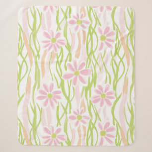 Pastell-Retro-Blumen (8) Sherpadecke