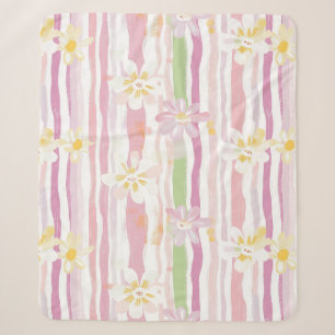Pastell-Retro-Blumen (9) Sherpadecke