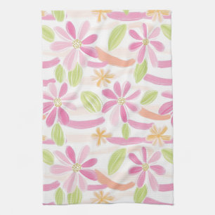 Pastell-Retro-Blumenmuster (2) Geschirrtuch