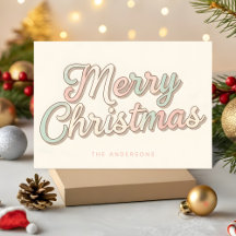 Pastell Retro Schrift Frohe Weihnachten