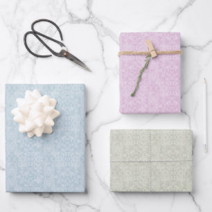 Pastell-Rokokodamask-Geschenkpapierbögen Geschenkpapier Set