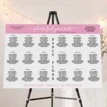 Pastell Rosa 18 Tisch Hochzeit Sitzordnung Chart