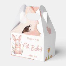 Pastell Rosa Babyparty-Geschenkbox Süße Häschen-Pa