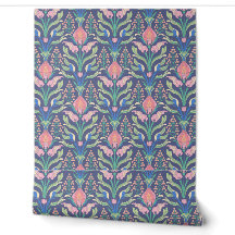 Pastell-Rosa-Blau-Blumen-Art Nouveau