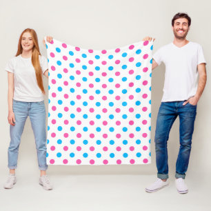 Pastell-Rosa-Blau-Punktmuster Fleecedecke