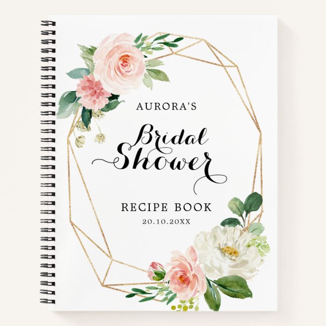 Pastell Rosa Brautparty Rezept Buch (Vorderseite)