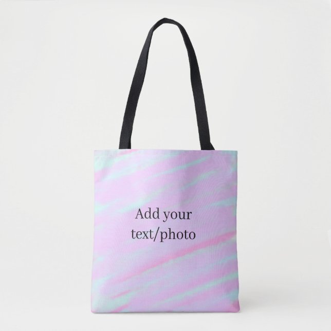 Pastell rosa grün Foto Text Wasserfarbe Retro  Tasche (Vorderseite)