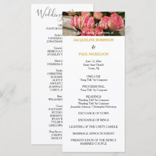 Pastell Rosa Hochzeitsprogramm Gold Programm