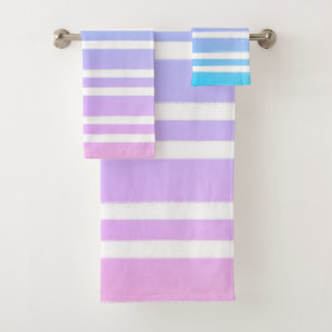 Pastell Rosa Lila Blau Malpinsel  Badhandtuch Set