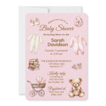 Pastell Rosa Teddybär Kleidung & Geschenke - Babyp