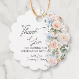 Pastell-Rosa Weiß Blau Blumen Hochzeits-Baby-Party Geschenkanhänger