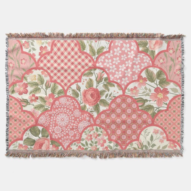 Pastell-Rose Muster für Blumenmuster Decke (Vorderseite)