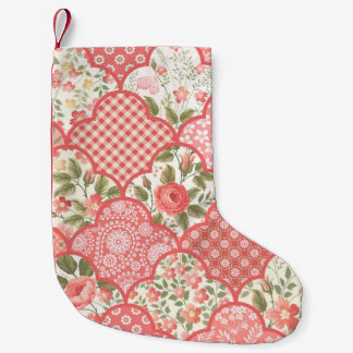 Pastell-Rose Muster für Blumenmuster Kleiner Weihnachtsstrumpf