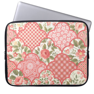 Pastell-Rose Muster für Blumenmuster Laptopschutzhülle