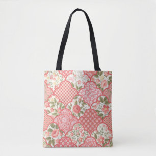 Pastell-Rose Muster für Blumenmuster Tasche