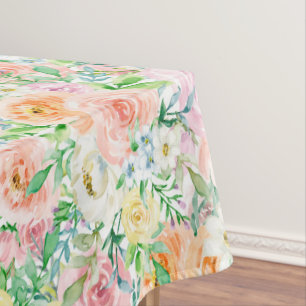 Pastell-Rosengarten Tischdecke