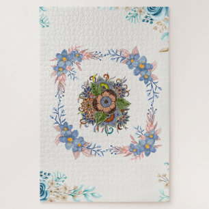 Pastell Ruhige Blüte – Blaue und rosa Floral