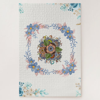 Pastell Ruhige Blüte – Blaue und rosa Floral