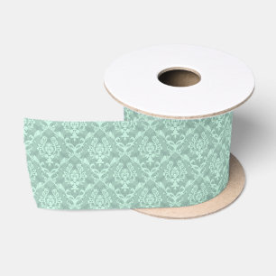 Pastell Sage Green Floral Lace Muster Satinband