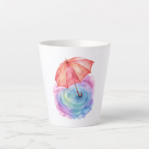 Pastell-Schirm-Regen-Wasserfarbene Kunst Milchtasse
