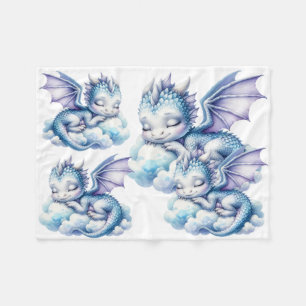 Pastell schlafender Drache Fleecedecke