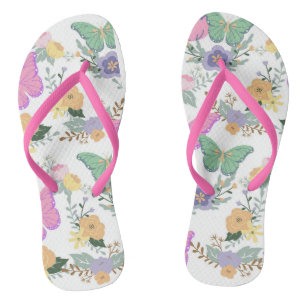 Pastell-Schmetterlinge Damen Flip Flops