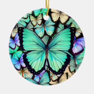 Pastell-Schmetterlinge Keramik Ornament