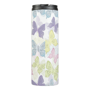 Pastell-Schmetterlinge-Thermal-Tumbler Thermosbecher