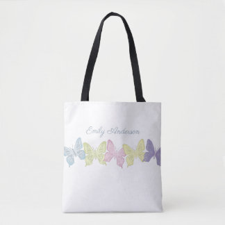 Pastell-Schmetterlings-Muster-Tote-Bag mit All-Ove Tasche