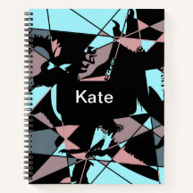 Pastell Schwarz Blau Pink Grau abstrakt