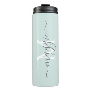 Pastell Script Monogram Thermal Tumbler Thermosbecher