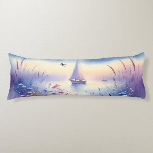 Pastell-Segelschiff-Küsten-Traumlandschaft Seitenschläferkissen