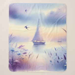 Pastell-Segelschiff-Küsten-Traumlandschaft Sherpadecke