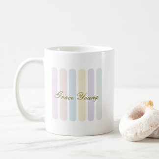 Pastell-Senkestreifen Schriftname Kaffeetasse