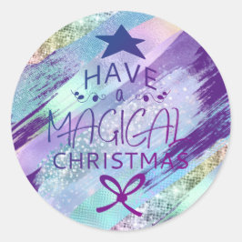 Pastell Shimmer Glitzer Weihnachtskleber Runder Aufkleber