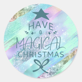 Pastell Shimmer Glitzer Weihnachtskleber Runder Aufkleber