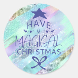 Pastell Shimmer Glitzer Weihnachtskleber Runder Aufkleber