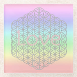 Pastell Silver Mandala Energy Glasuntersetzer