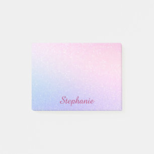Pastell Smooth Lila Pink Blue Glitzer Post-it Klebezettel
