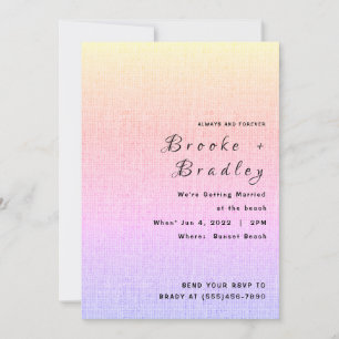 Pastell-Sonnenuntergangs-Gradient-Hochzeit Einladung