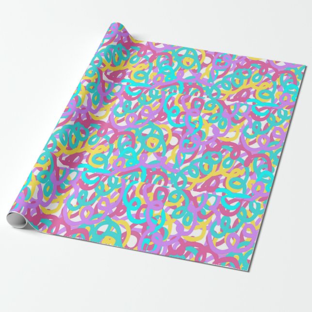 Pastell Spiralen Abstrakt drucken Geschenkpapier (Ungerollt)