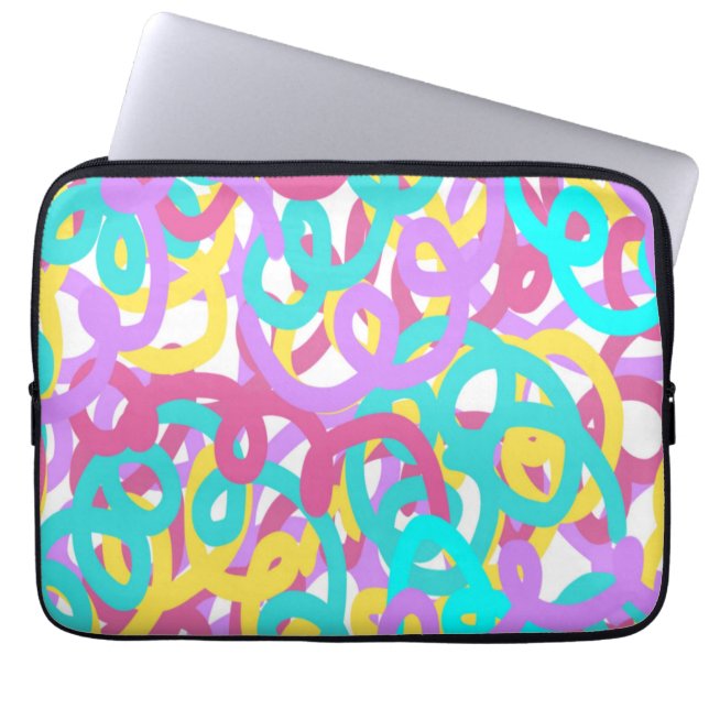 Pastell Spiralen Abstrakt drucken Laptopschutzhülle (Vorderseite)