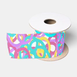 Pastell Spiralen Abstrakt drucken Satinband