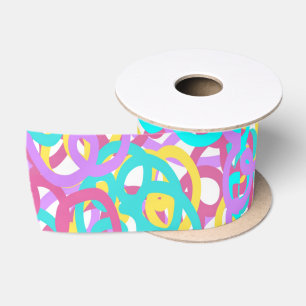 Pastell Spiralen Abstrakt drucken Satinband