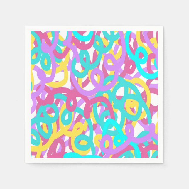 Pastell Spiralen Abstrakt drucken Serviette (Vorderseite)
