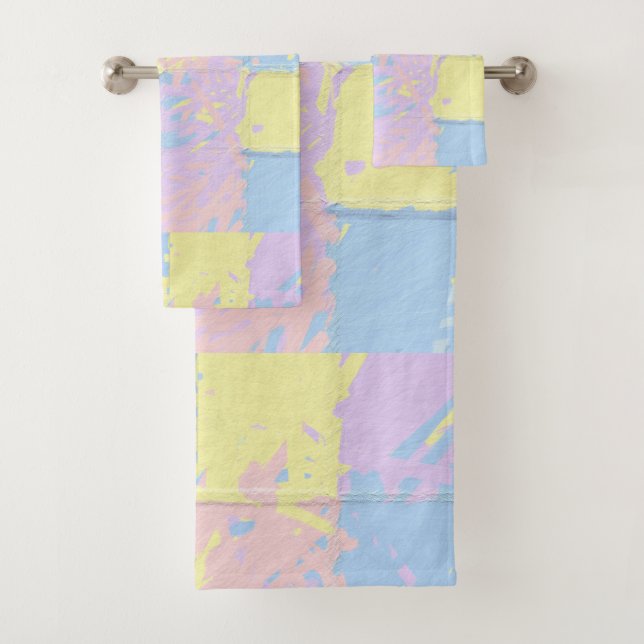 Pastell Spring Colors Paint Spritzer Badhandtuch Set (Insitu)