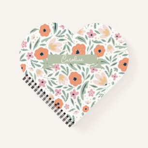 Pastell Spring Floral Muster Notizbuch