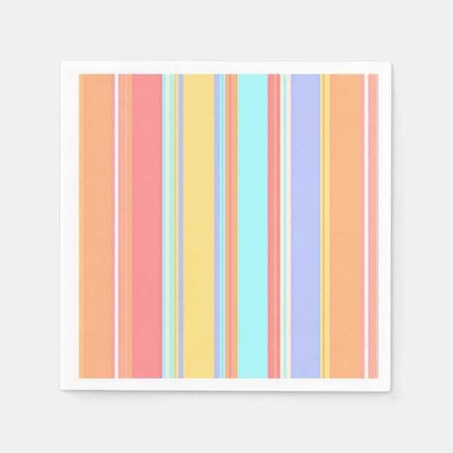 Pastell-Streifen-Muster Serviette (Vorderseite)