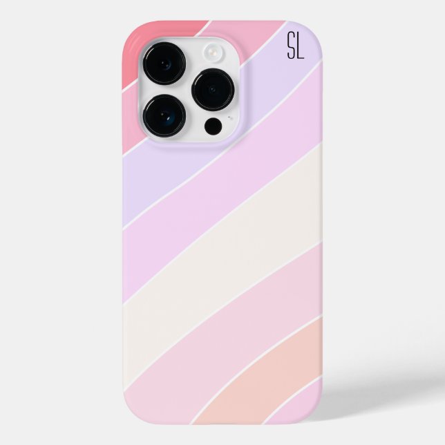 Pastell Streifen Personalisiert Case-Mate iPhone 14 Pro Hülle (Rückseite)