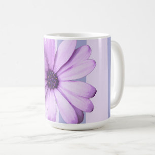 Pastell-Streifenmuster mit Gänseblümchen Kaffeetasse